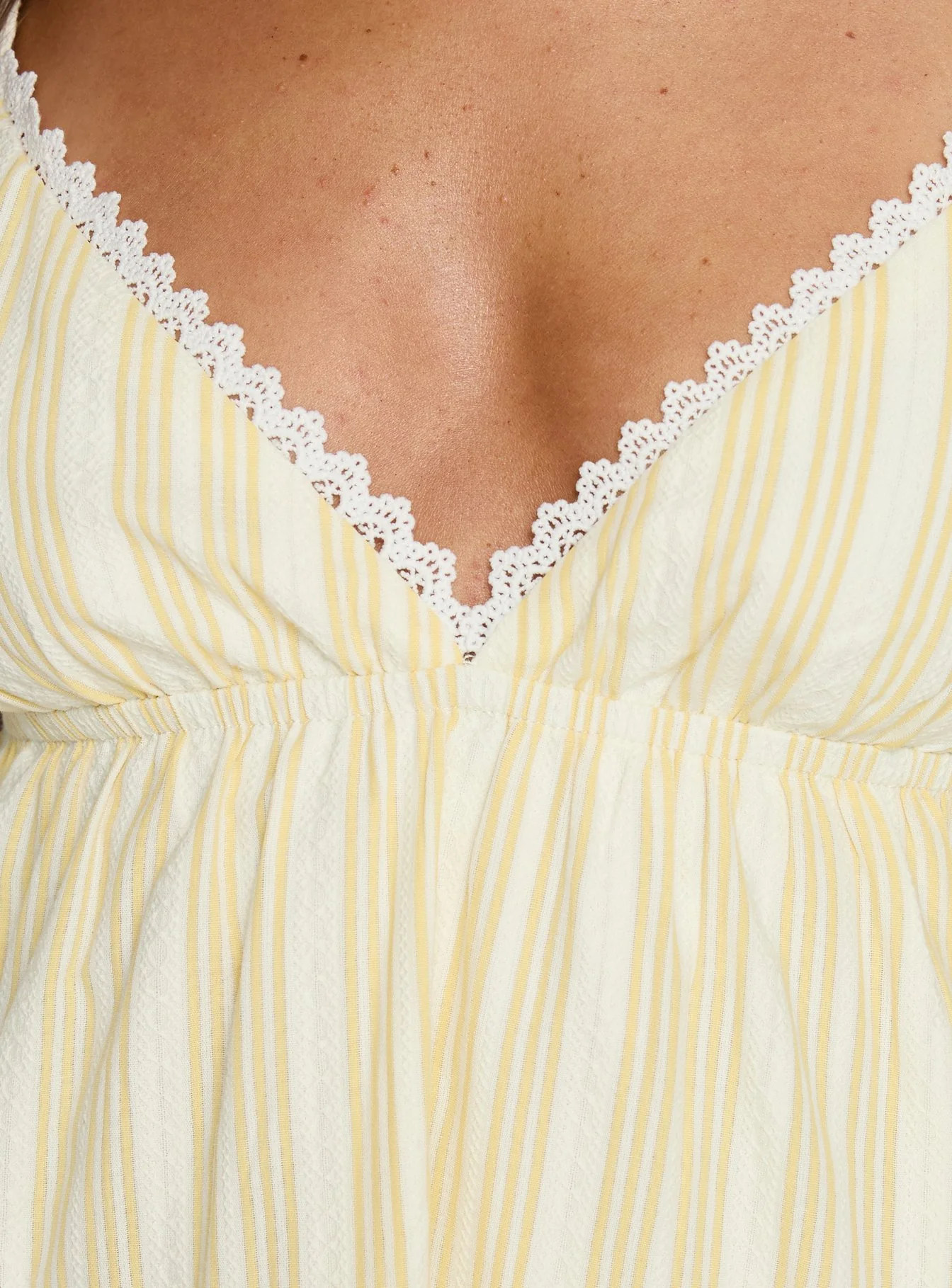 Summer Air V Neck Tiered Mini Dress Yellow - Image 6