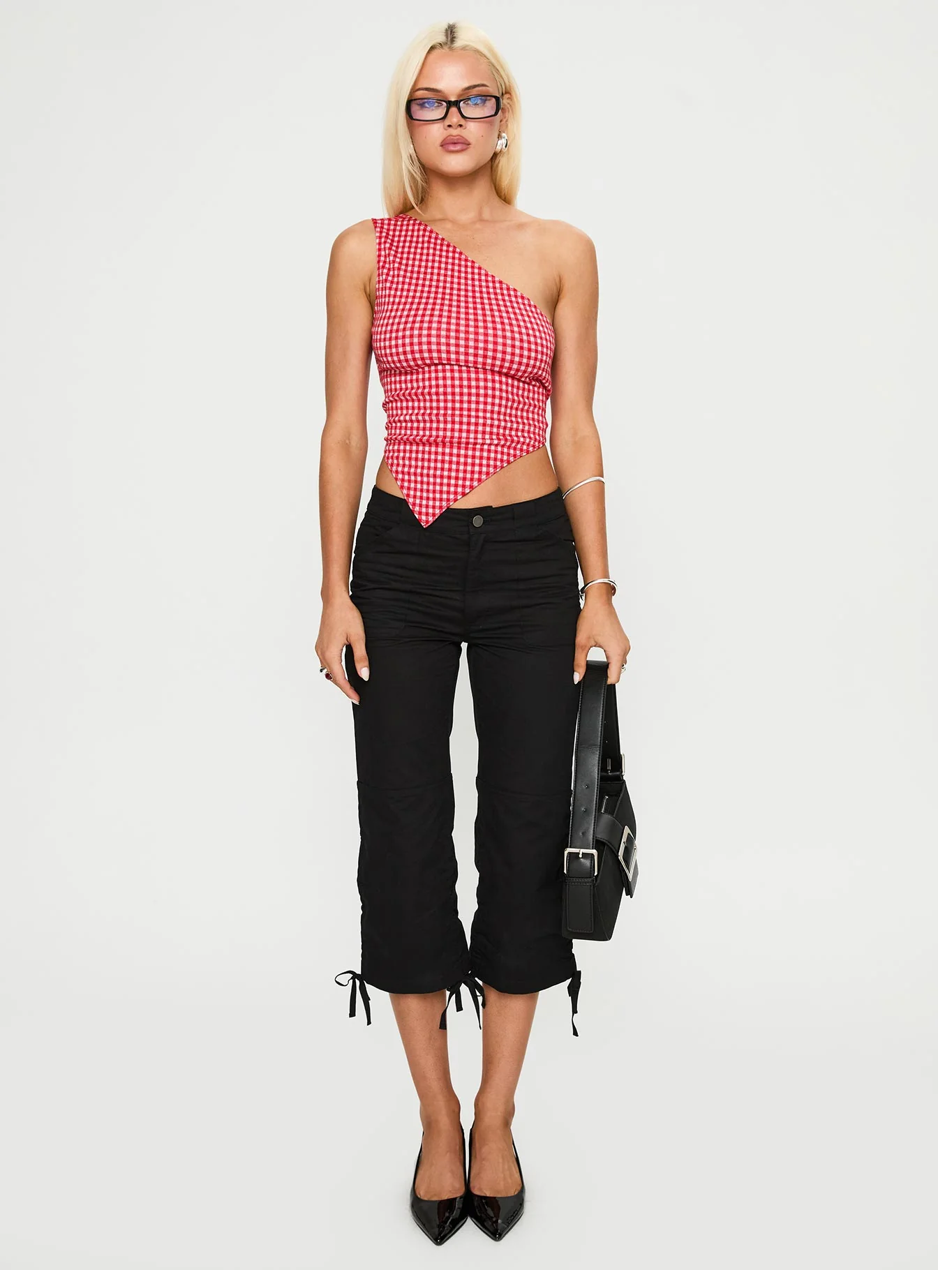 Sunday Sunrise Tie Back Top Red Check - Image 7