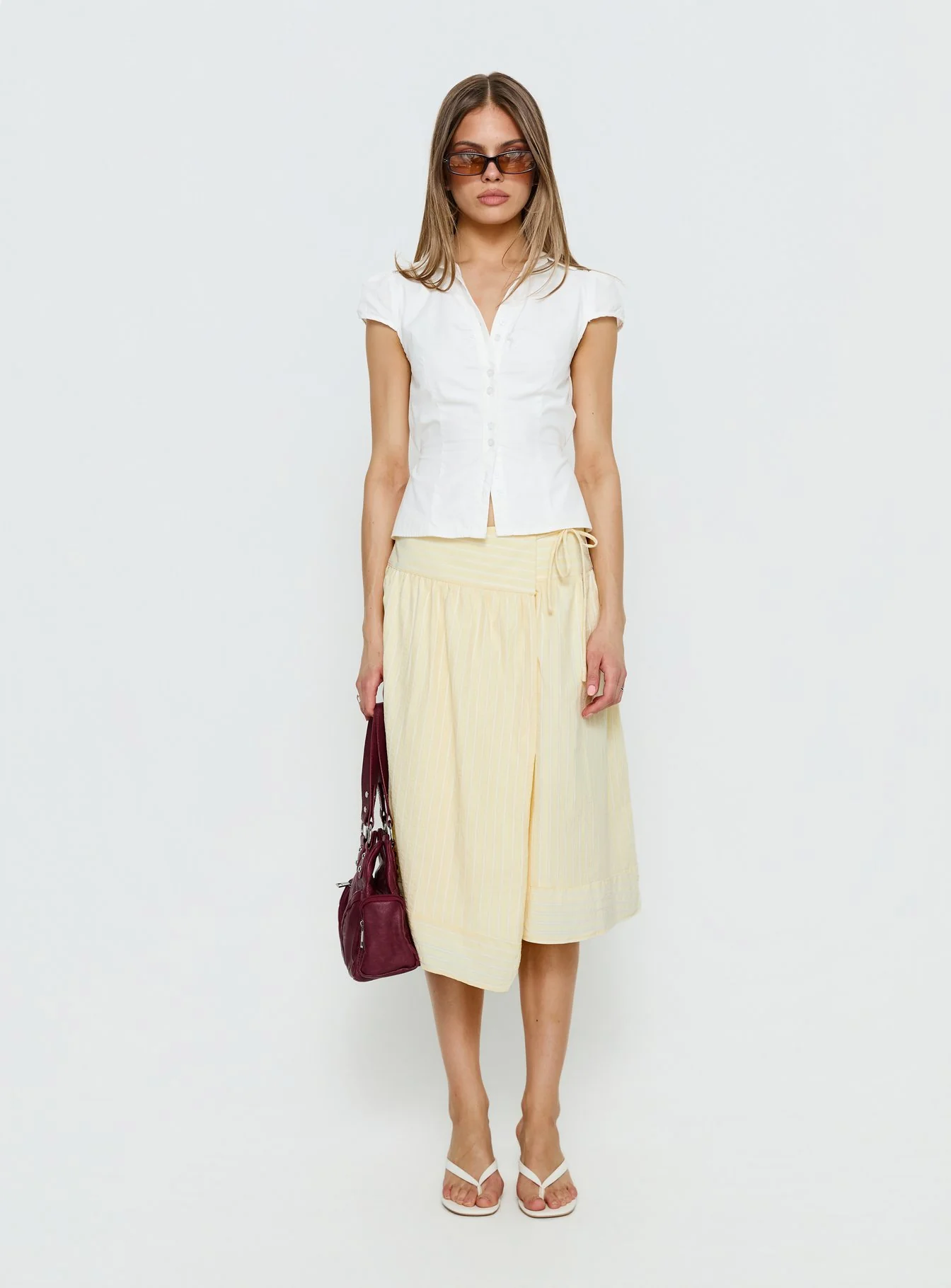 Sunney Wrap Midi Skirt Yellow - Image 7