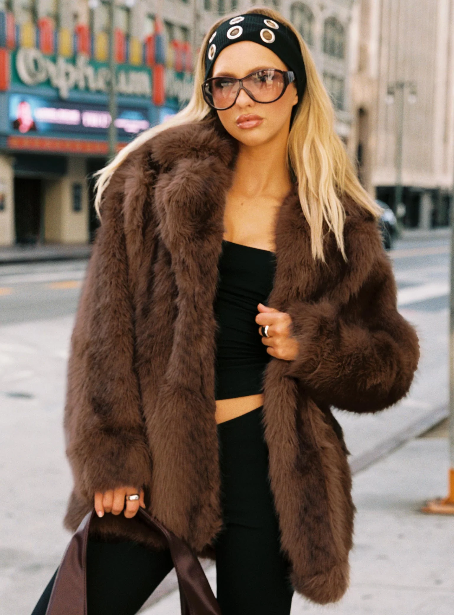 Super Trouper Faux Fur Jacket Multi - Image 8