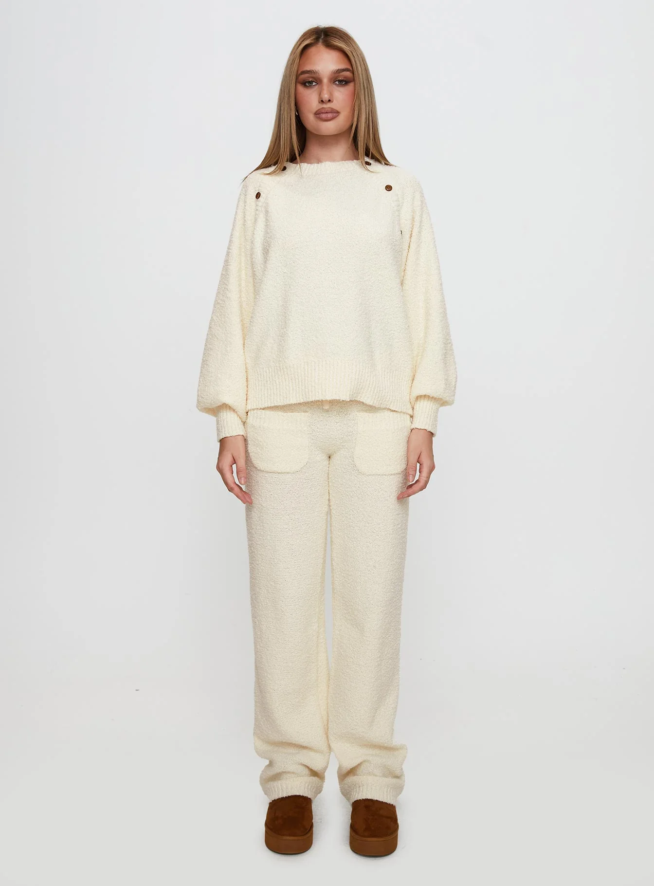 Susi Fluffy Knit Sweater Ivory - Image 7