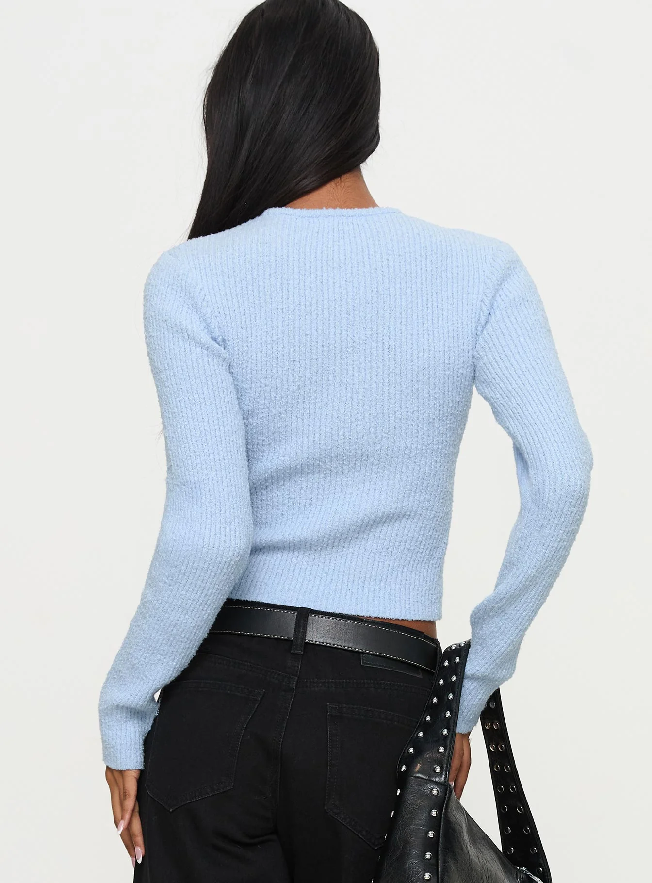 Suzu Long Sleeve Knit Top Blue - Image 5