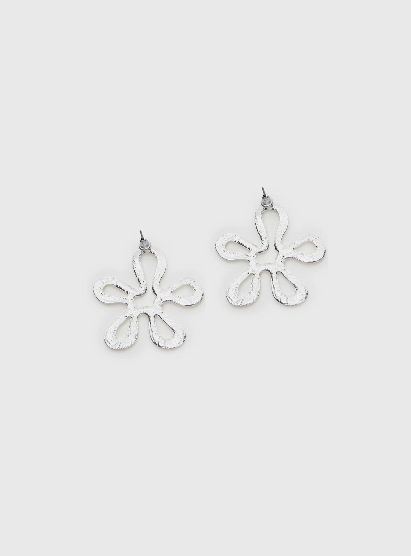 Sweet Embrace Flower Earrings Silver - Image 4