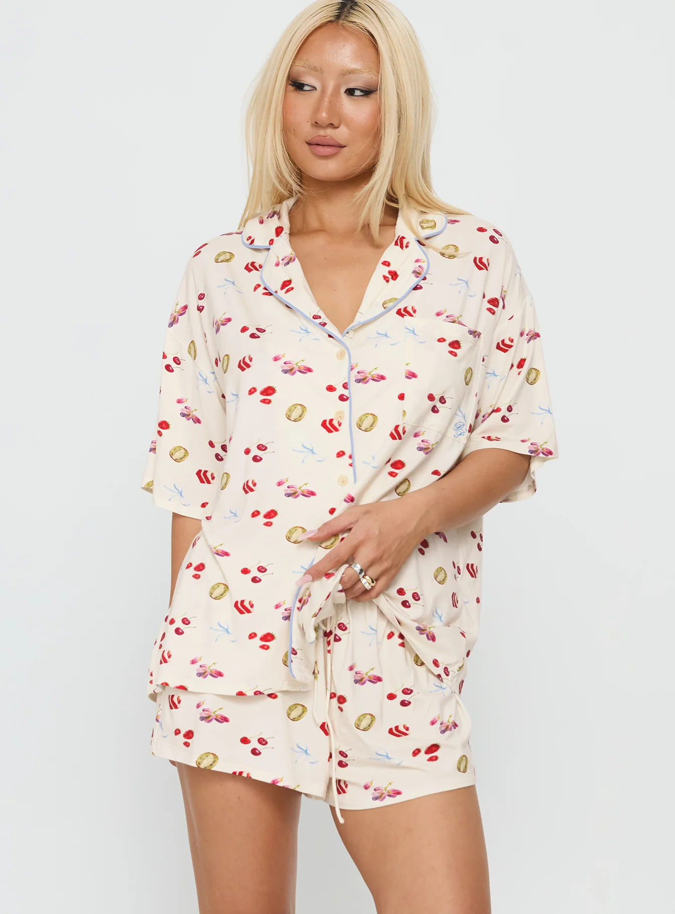 Sweet Things Button Down Sleep Set Multi - Image 2