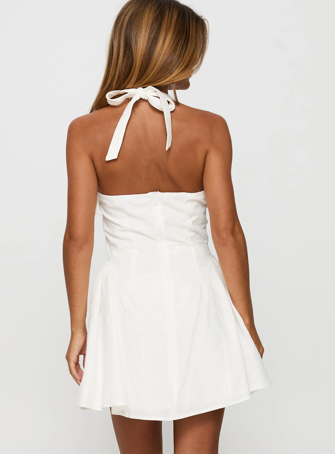 Sweet Words Halter Mini Dress White - Image 5