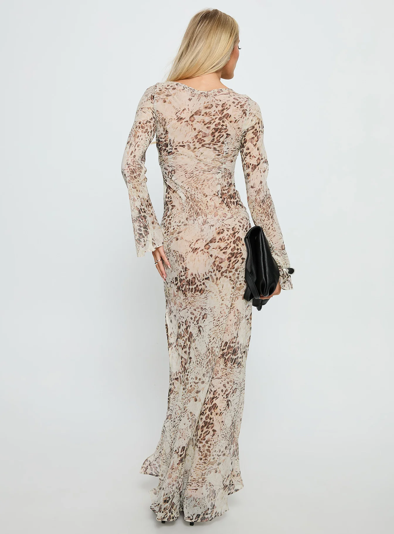 Switch Places Sheer Maxi Dress Animal - Image 5