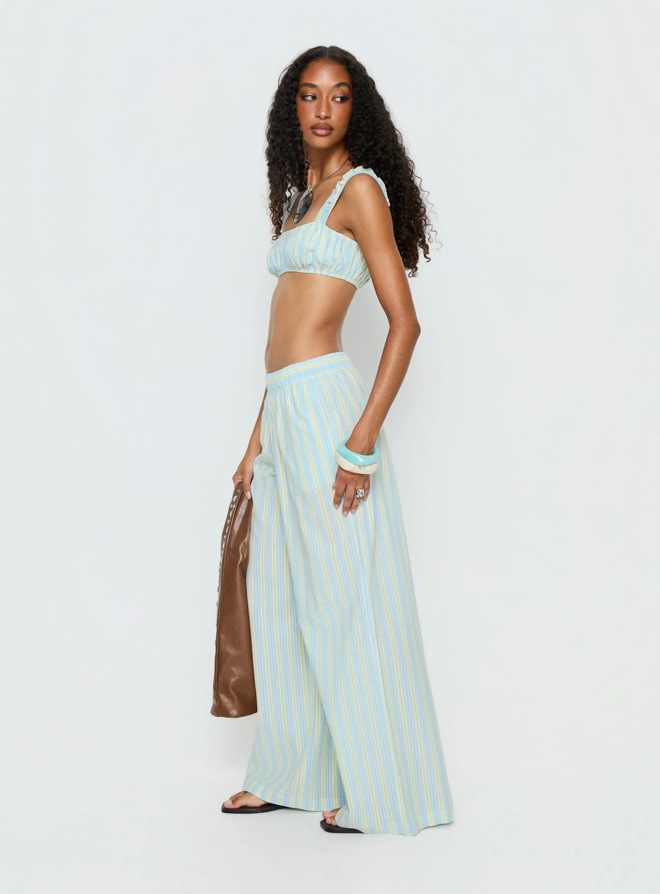 Talyssa Elasticated Waist Pants Blue Stripe - Image 4
