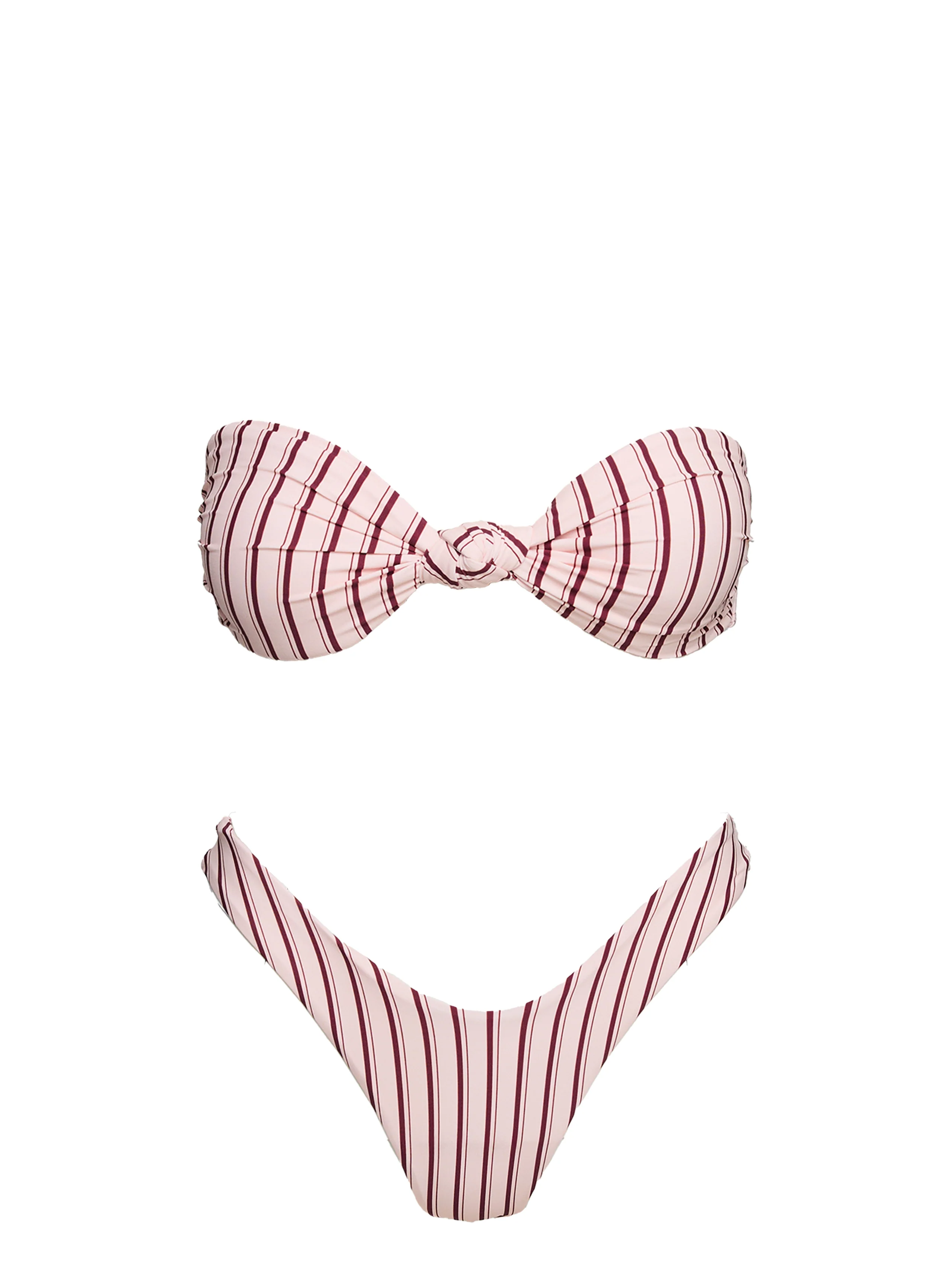 Tamrali Bandeau Bikini Top Pale Pink Stripe - Image 8