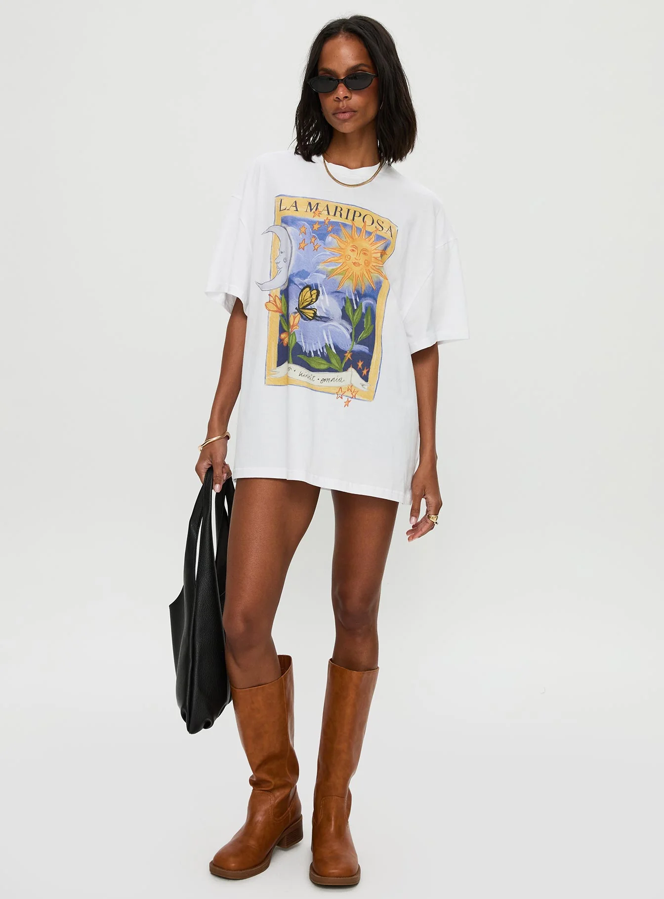 Tarot Card Oversized Graphic Top White / Multi - Image 3