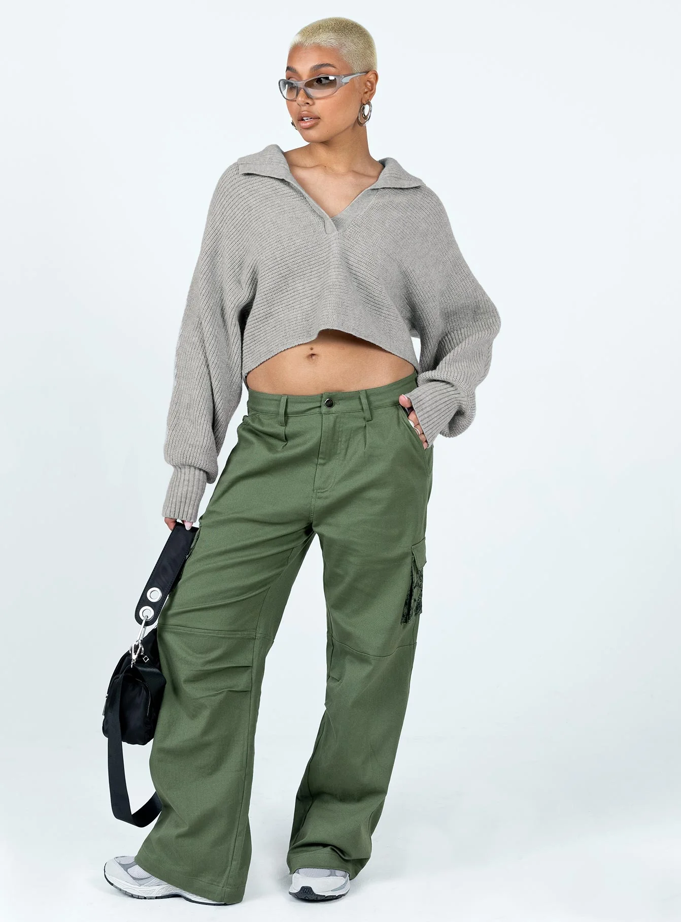 Tiara Cropped Sweater Grey - Image 3