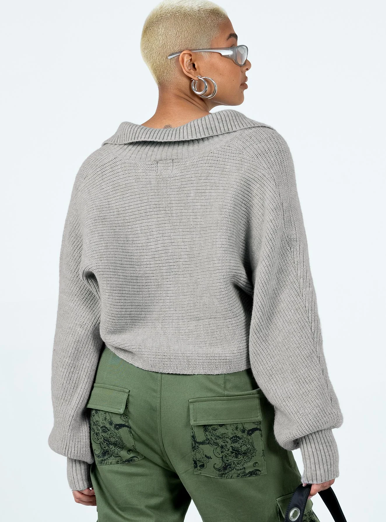 Tiara Cropped Sweater Grey - Image 5