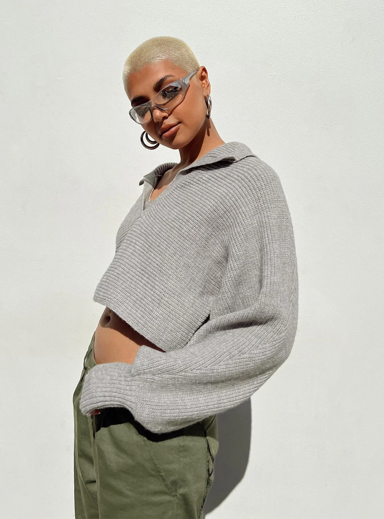 Tiara Cropped Sweater Grey - Image 6