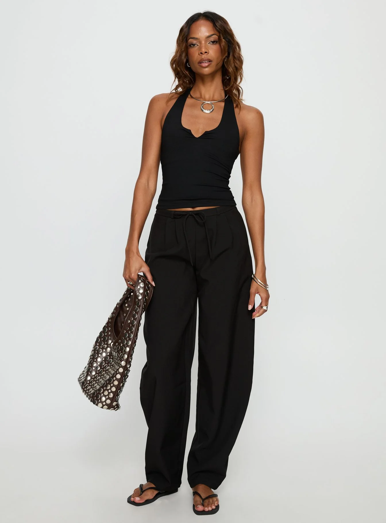 Triffid Barrel Leg Pants Black - Image 3