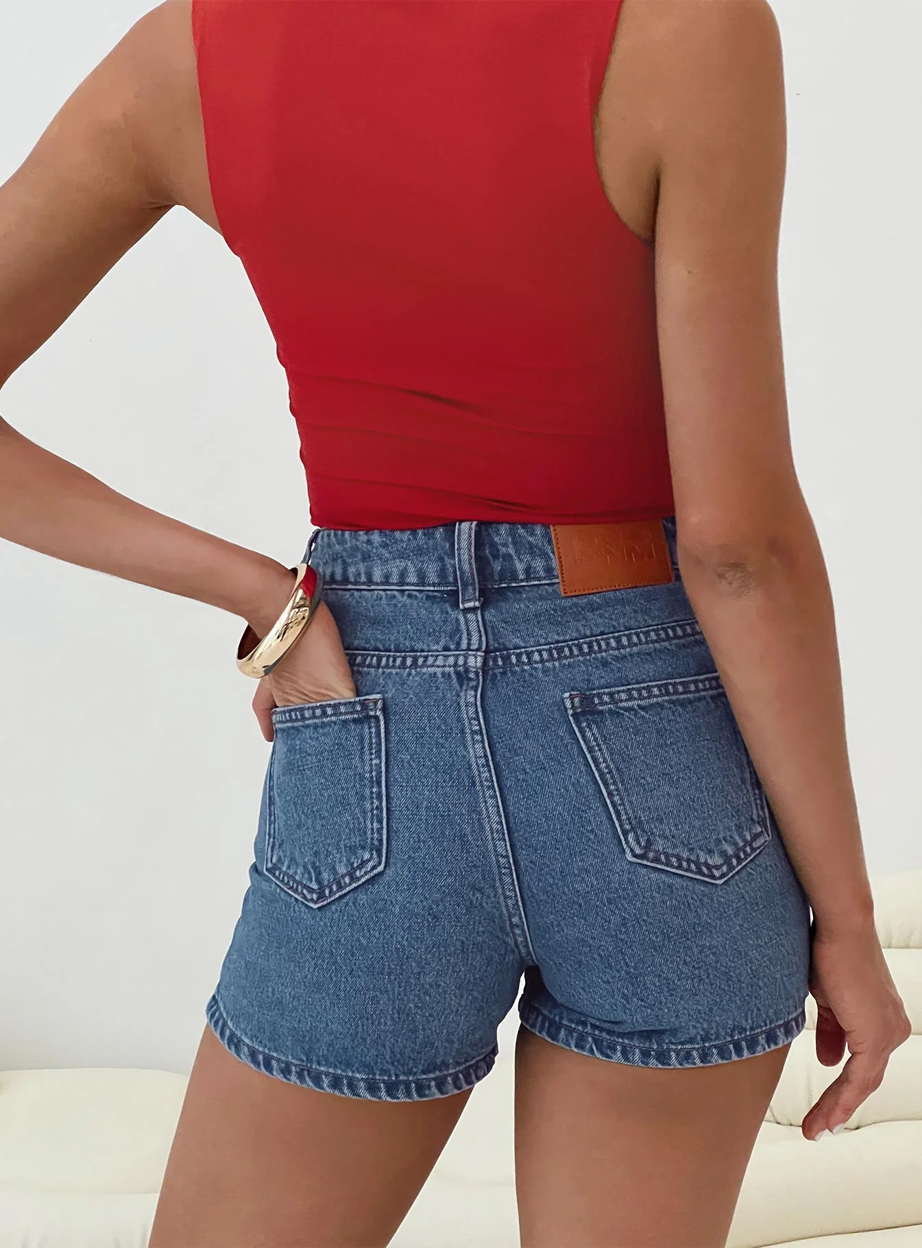 Tropicana Denim Shorts Mid Wash Petite - Image 6