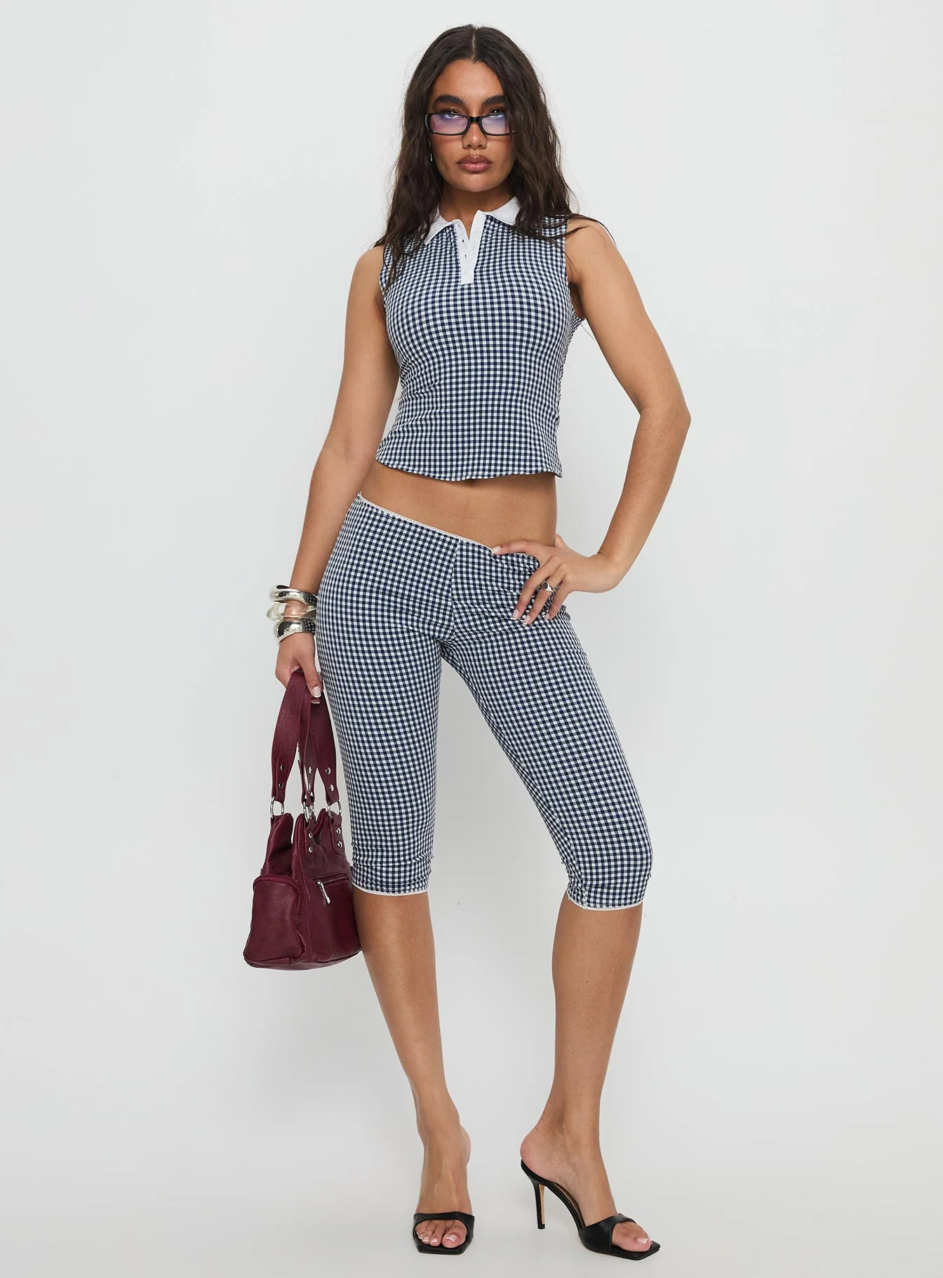 Tuka Capri Navy Gingham - Image 2