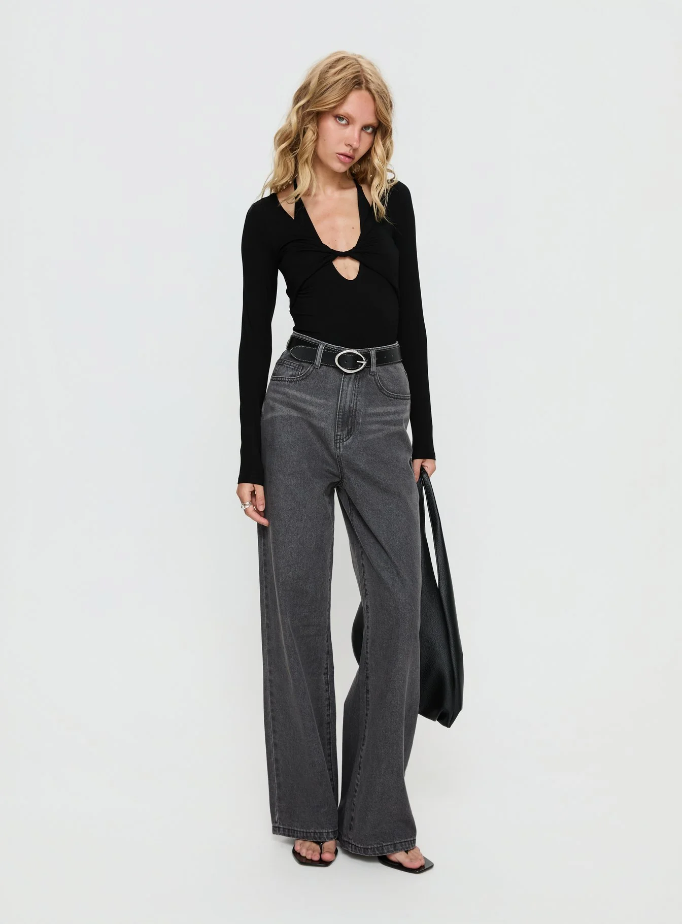 Tulia Long Sleeve Layered Bodysuit Black - Image 2