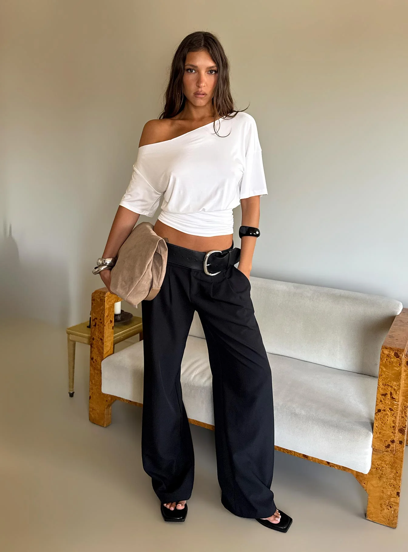 Two Lovers Low Rise Pants Black - Image 10