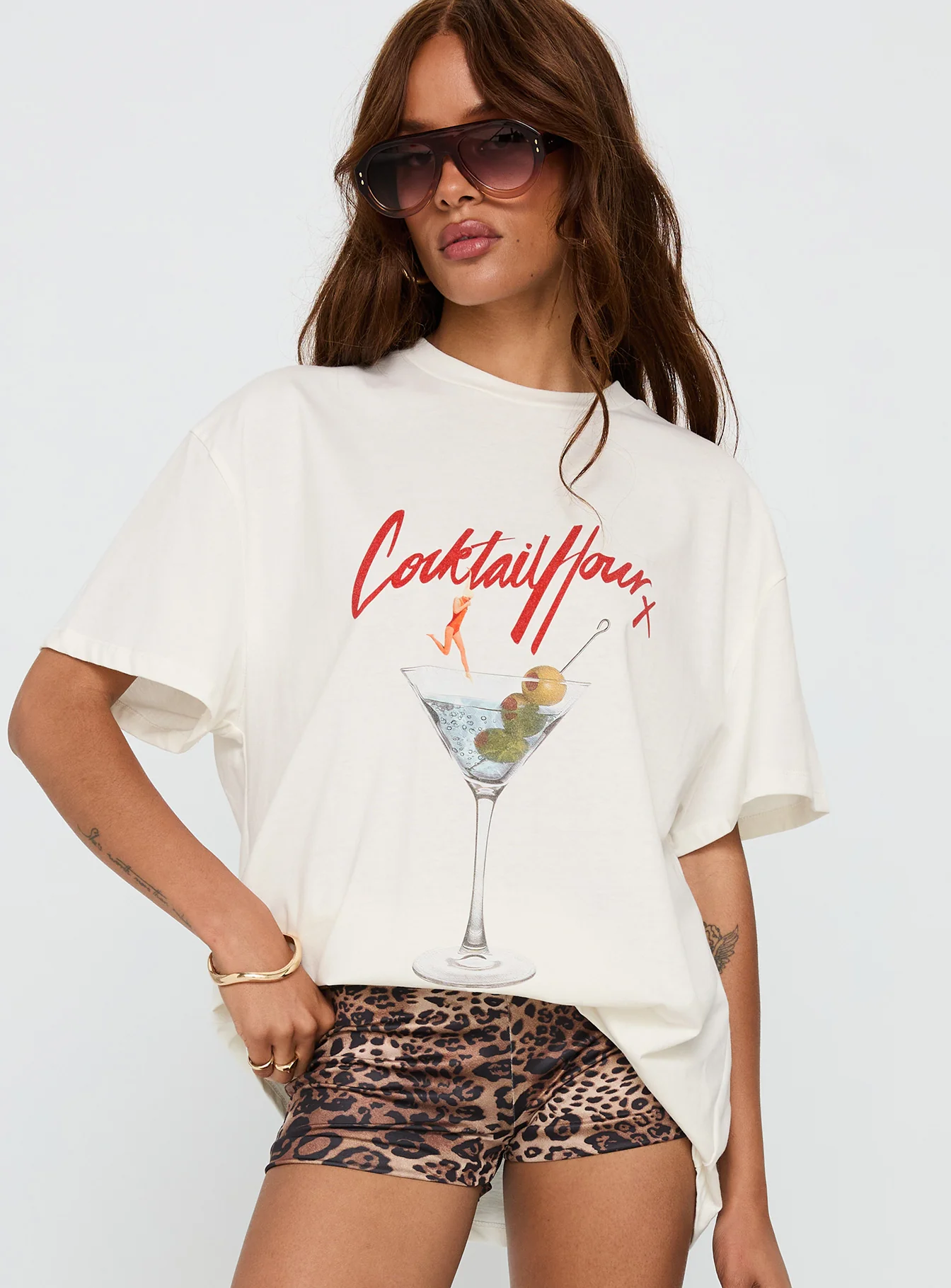 Unwind In Peace Oversized Tee White - Image 2