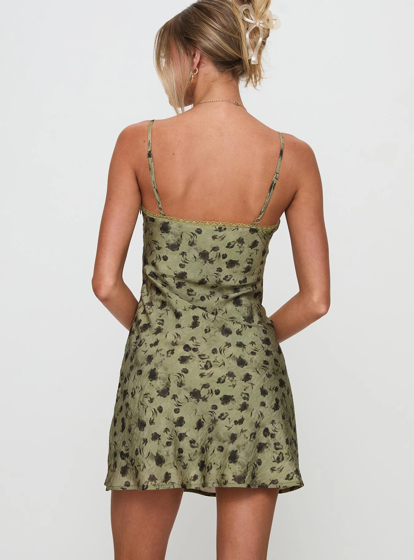 Valencia Mini Dress Sage Floral - Image 5