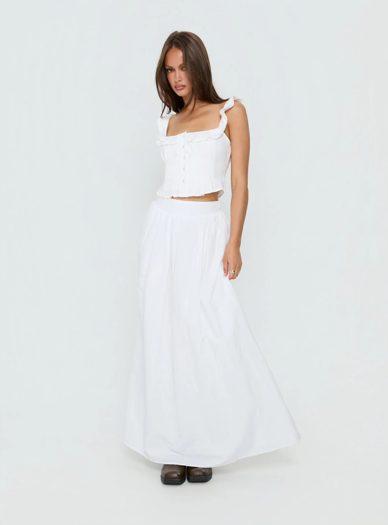 Valerio Maxi Skirt White - Image 3