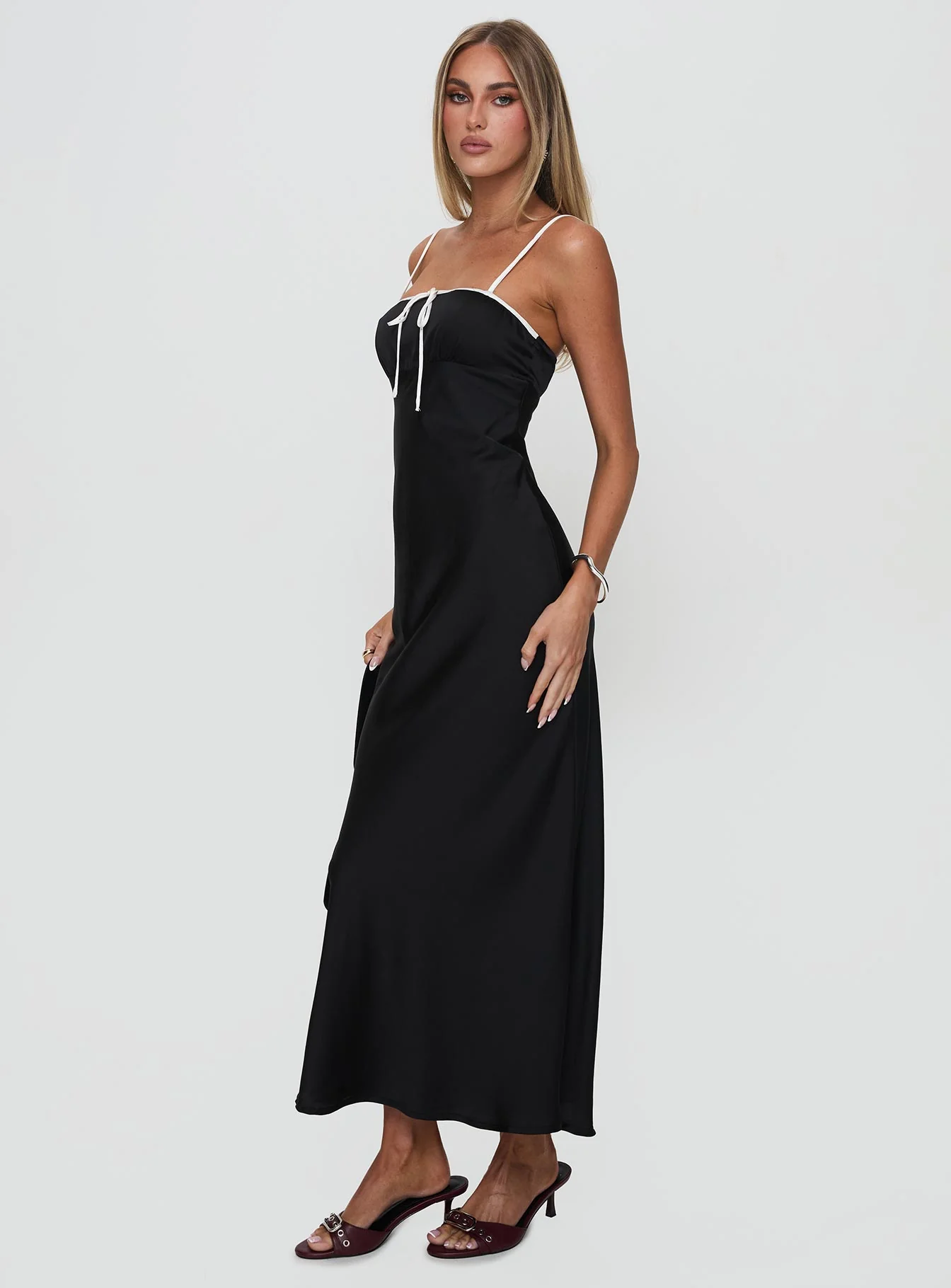 Vasiliki Maxi Dress Black / White - Image 4