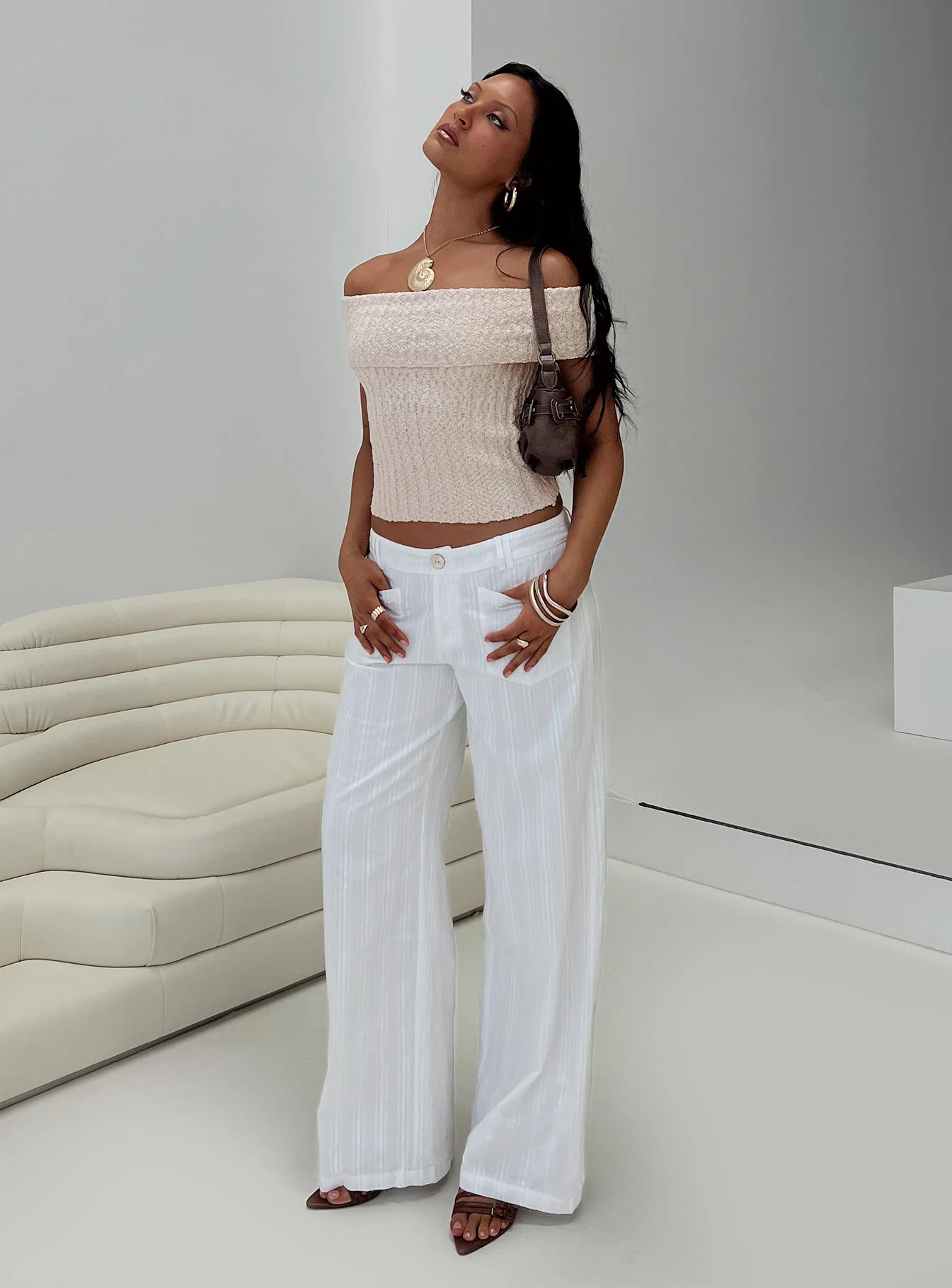 Vendi Low Rise Pant White - Image 9
