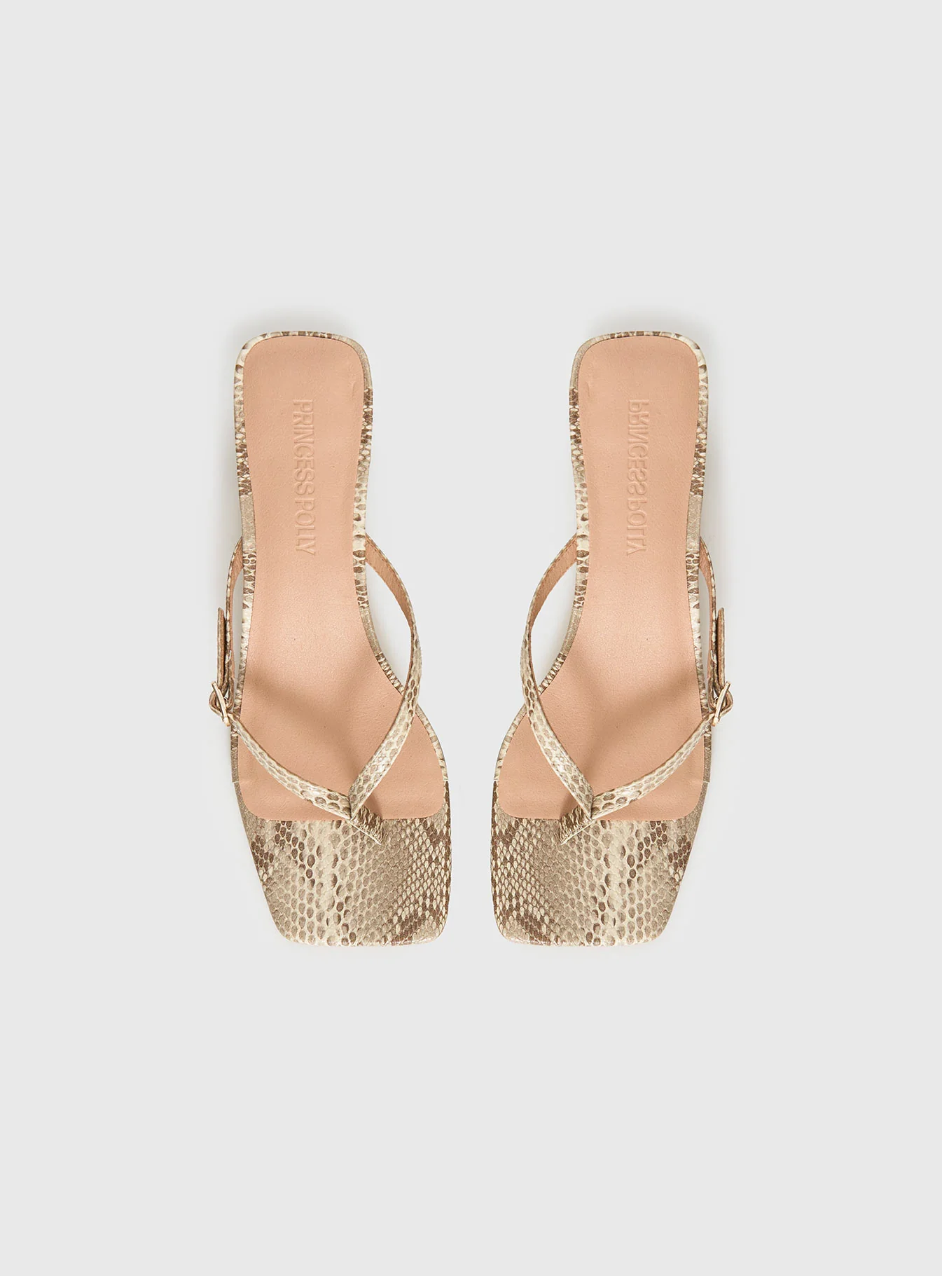 Veyla Square Toe Thong Heels Snake - Image 5