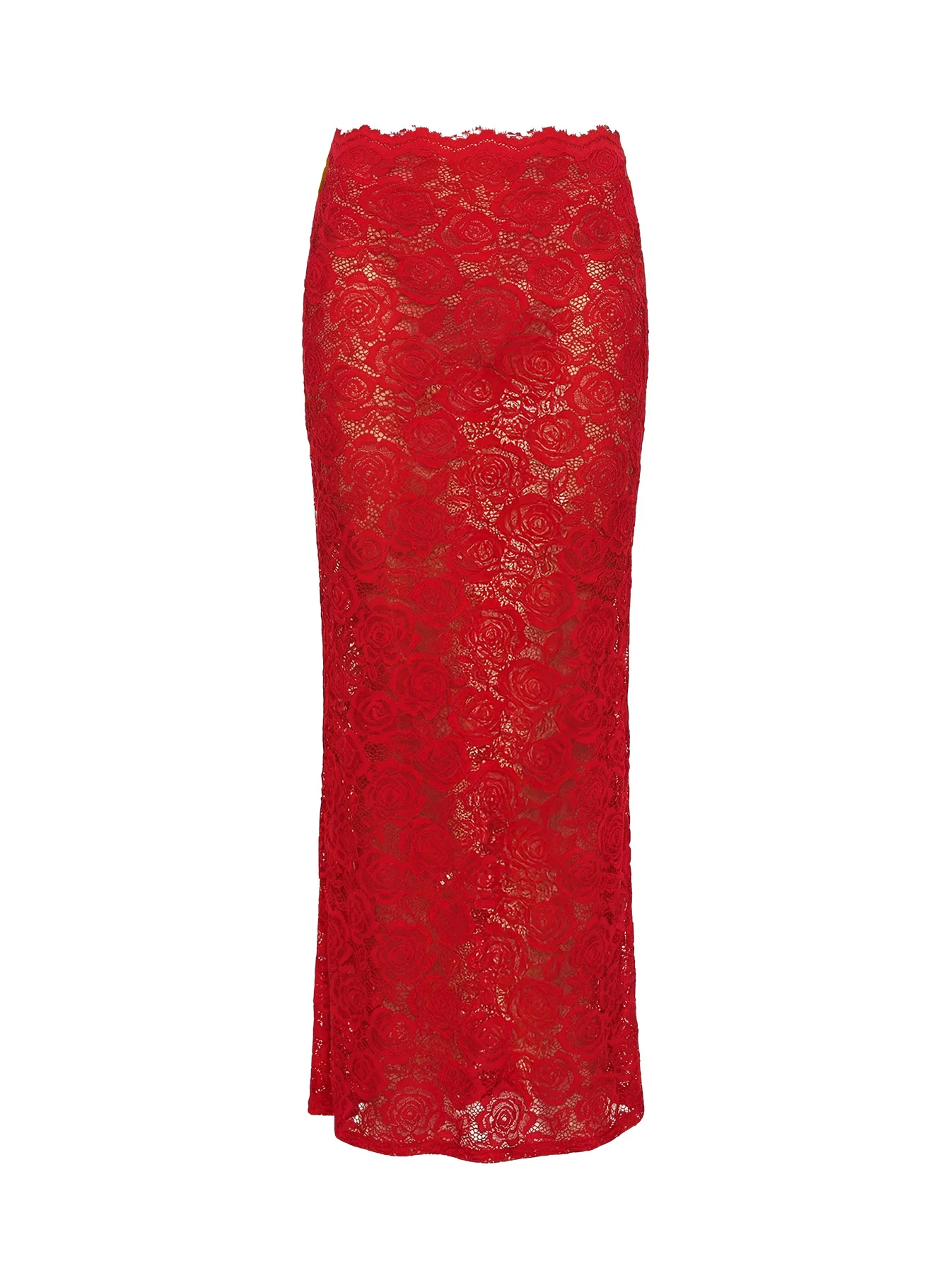 Vionna Lace Maxi Skirt Red - Image 10