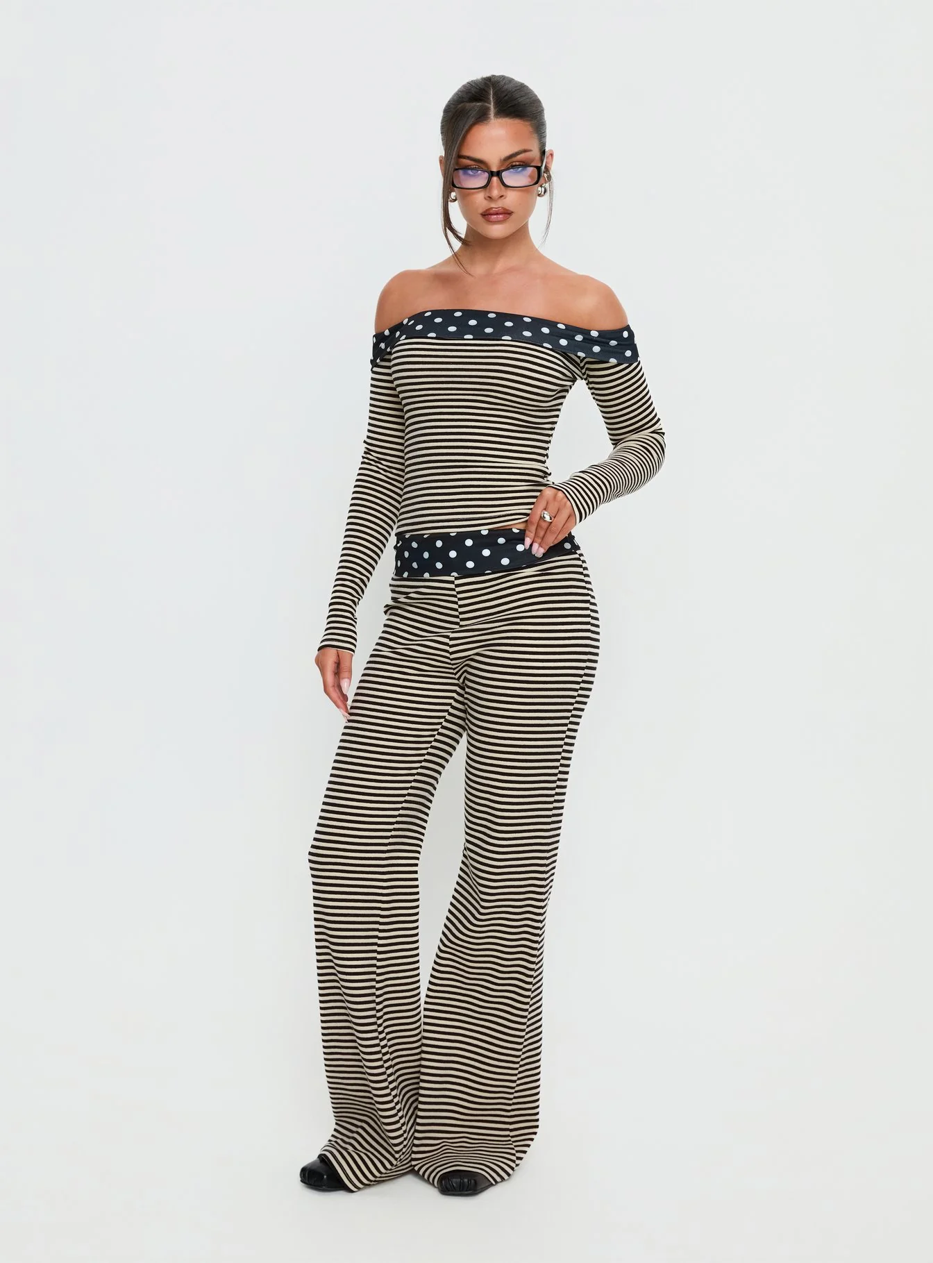 Virenna Fold Over Pants Black Multi - Image 3