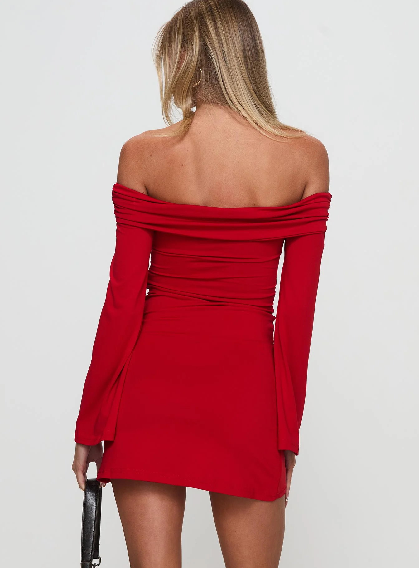 Vistoria Long Sleeve Mini Dress Red - Image 5