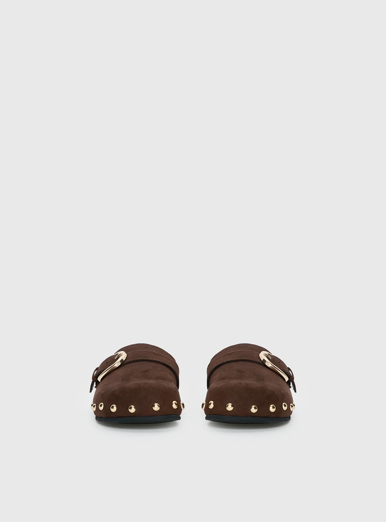Way Life Goes Stud Detail Clogs Chocolate - Image 3
