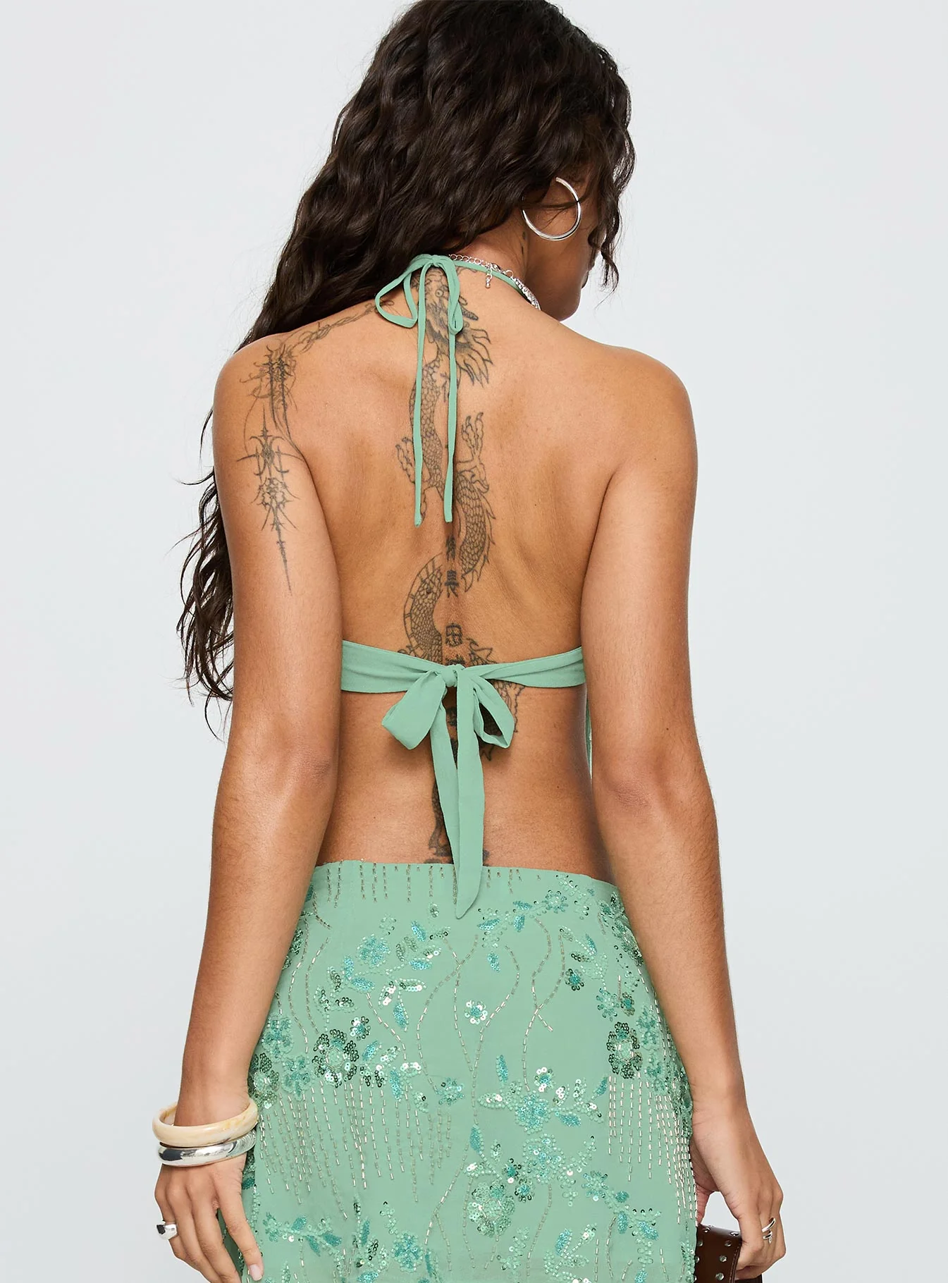 What A Coincidence Beaded Top Teal - Image 5