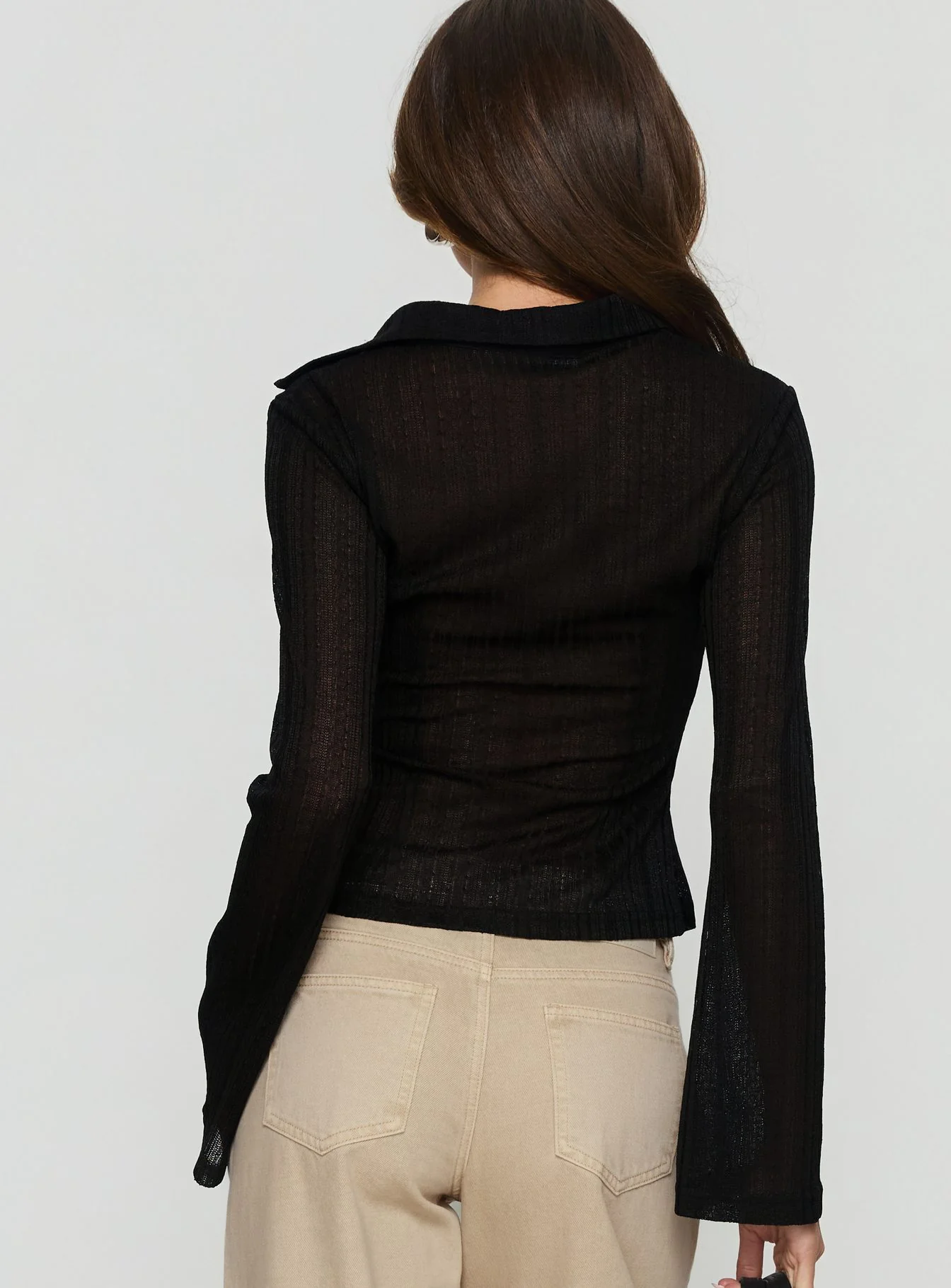 When You Sleep Long Sleeve Top Black - Image 4