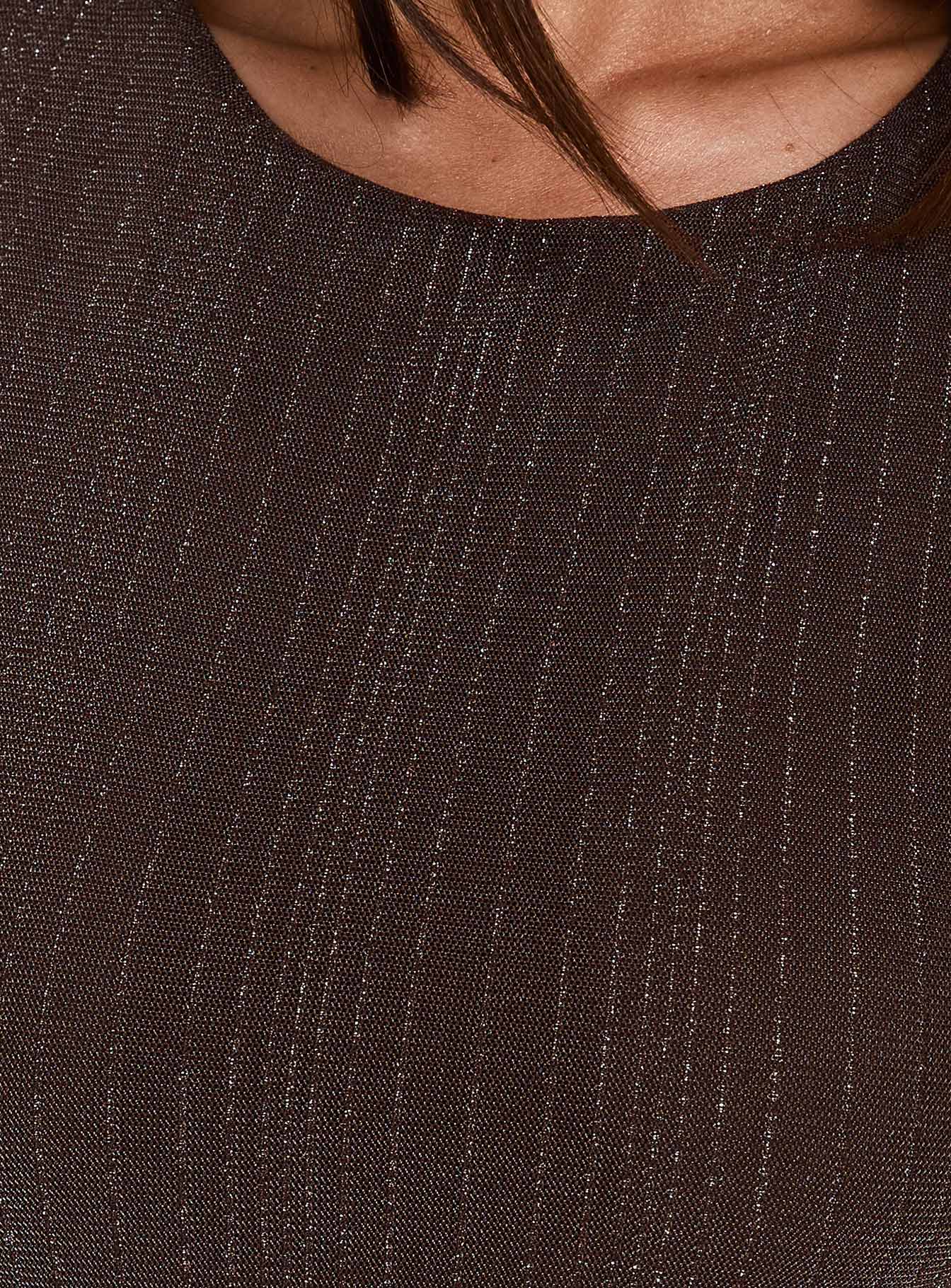 Yumiko Metallic Detail Romper Brown Stripe - Image 6