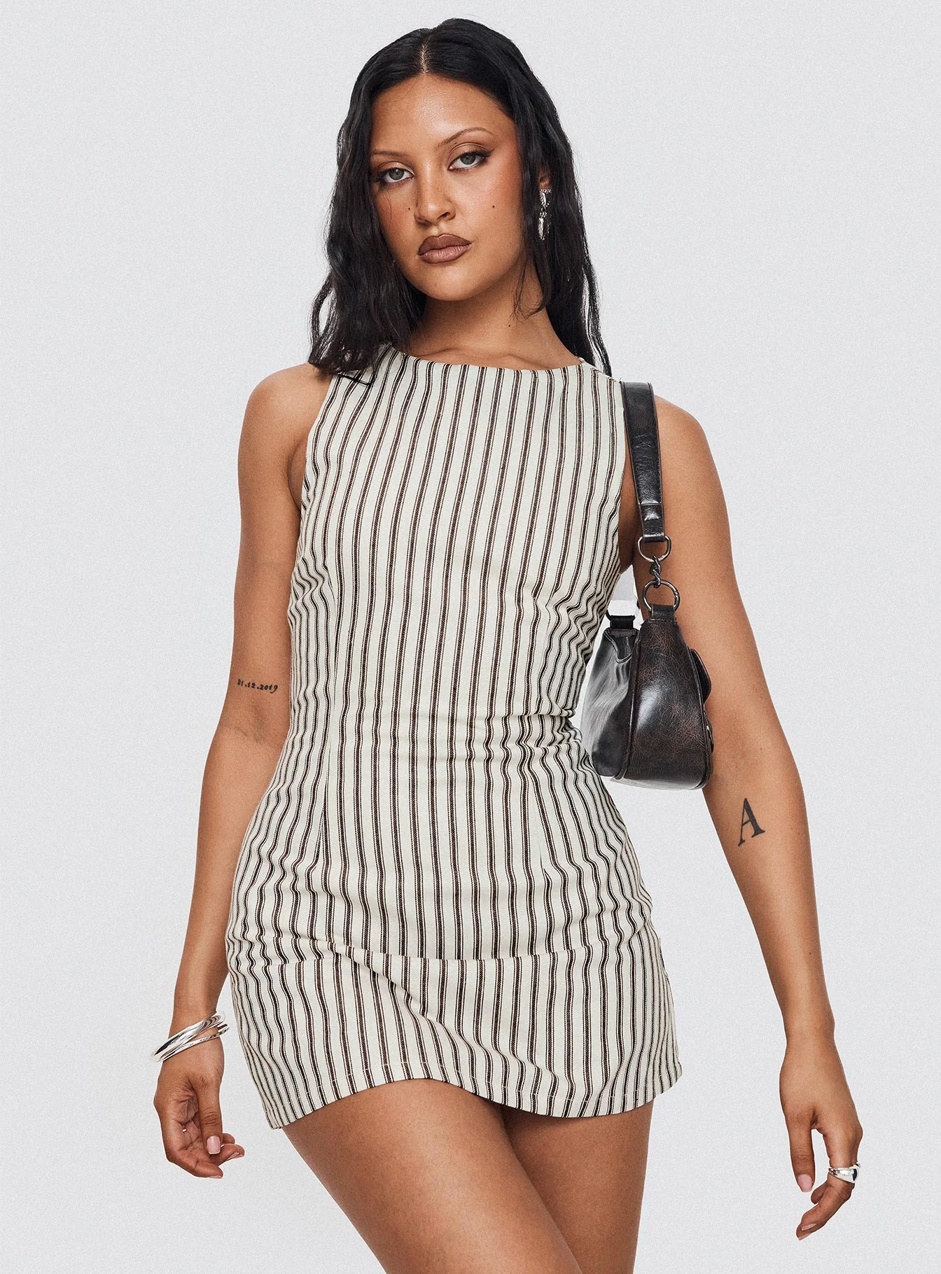 Yumiko Romper Brown Stripe Tall - Image 9