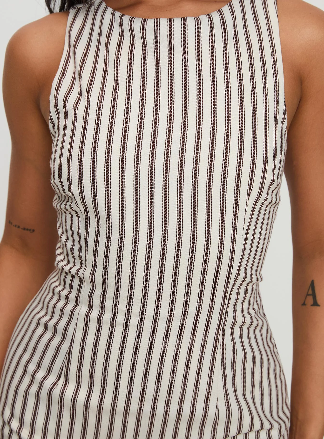 Yumiko Romper Brown Stripe - Image 6