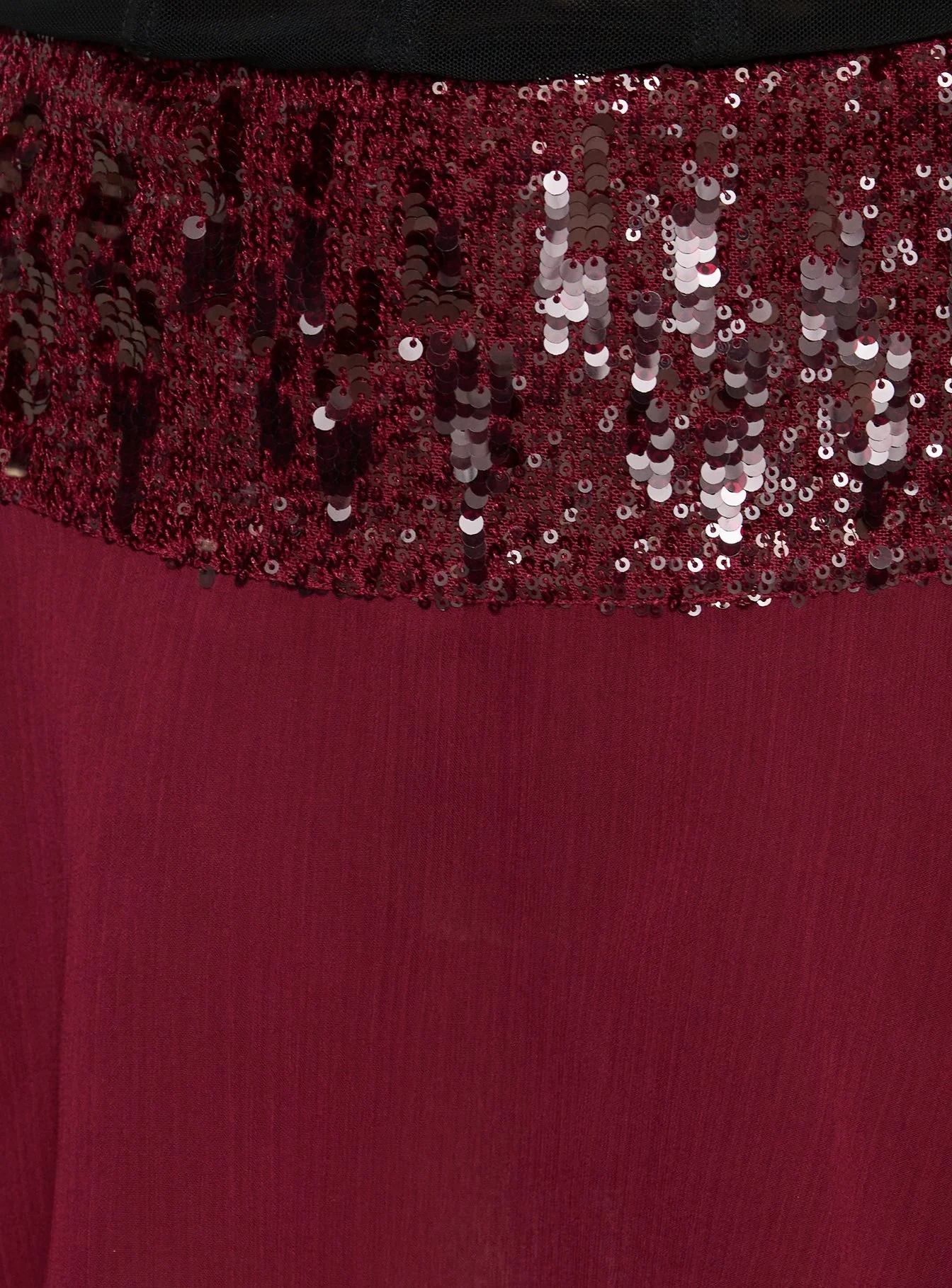Zenayda Drop Waist Sequin Mini Skirt Burgundy - Image 6