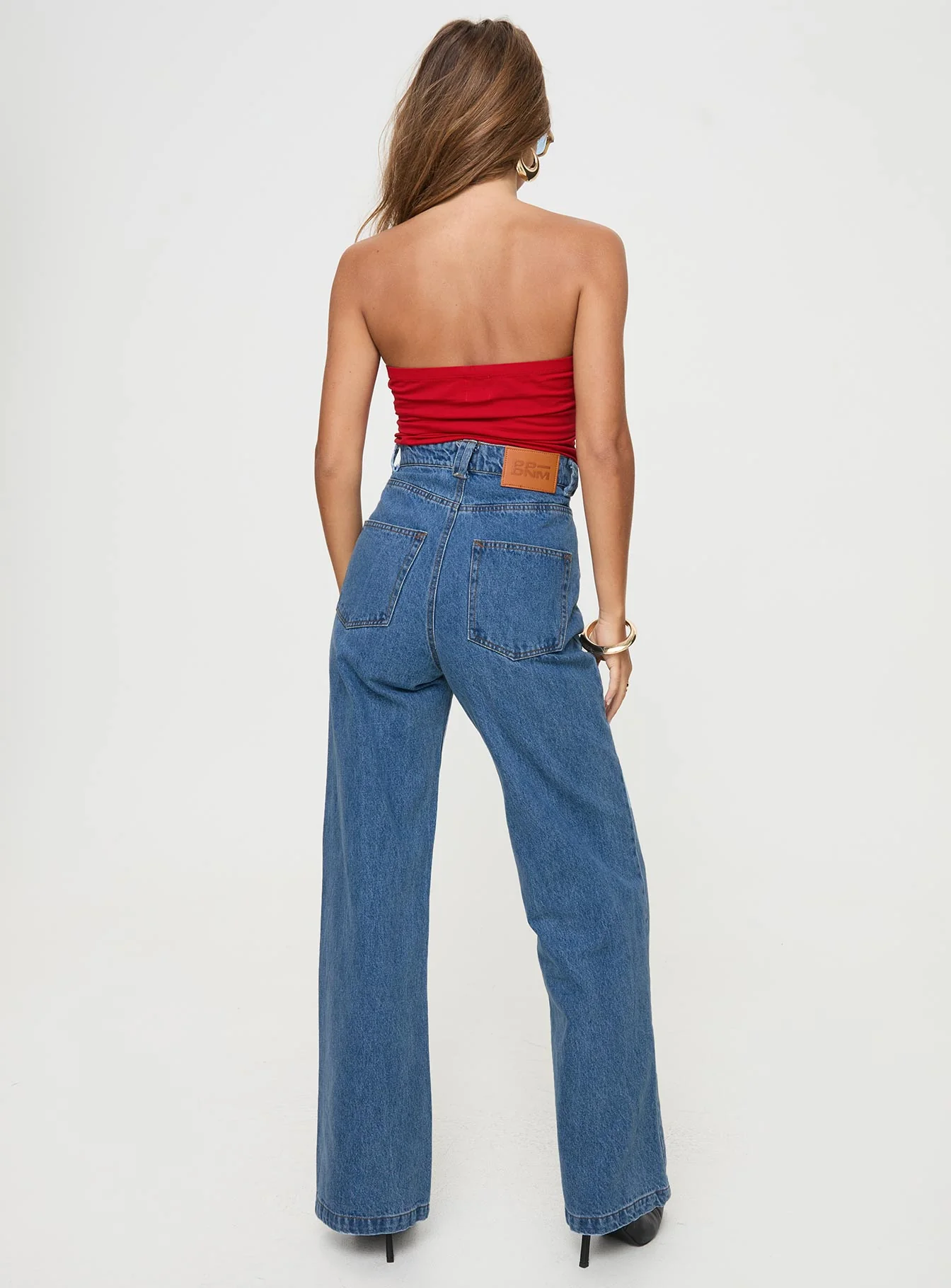Zephee High Rise Wide Leg Jeans Light Wash Tall - Image 5